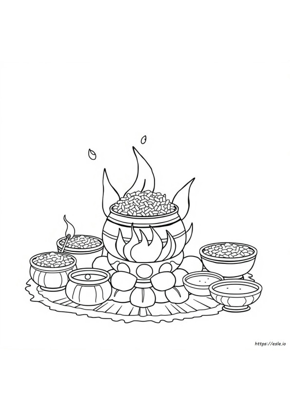 Printable Pongal Colouring Pages