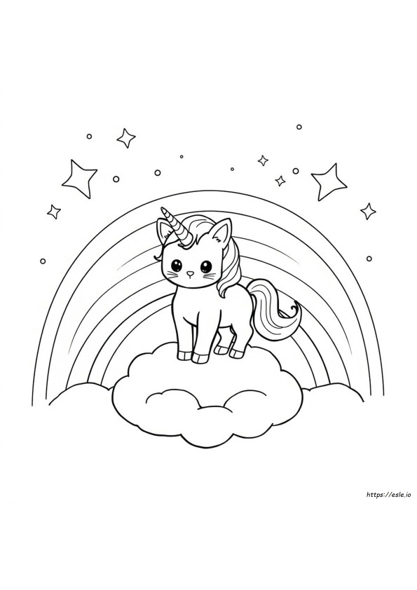 Coloriage Chat Licorne