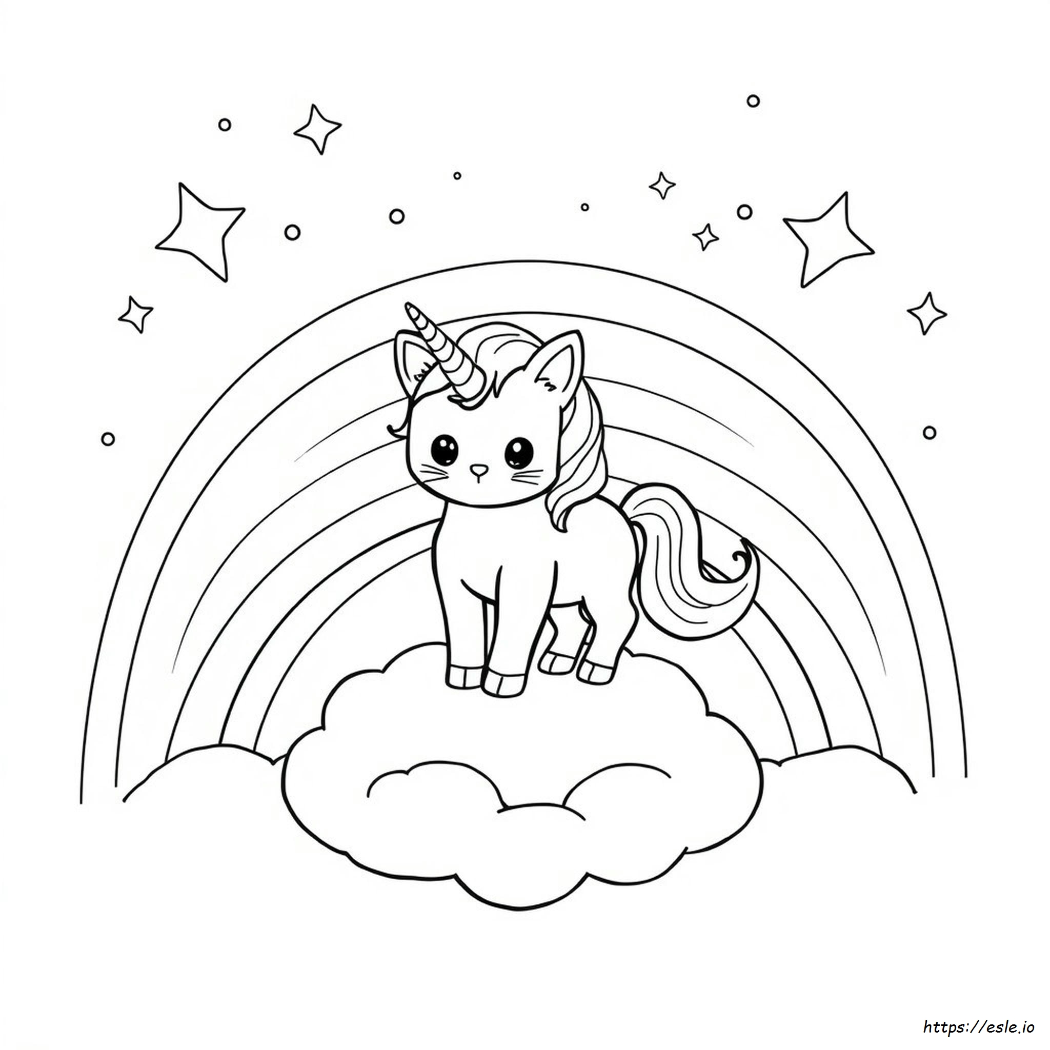 Unicorn Kitty Coloring Page