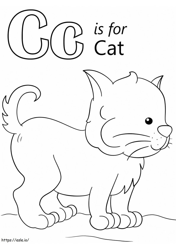 Cat Letter C coloring page