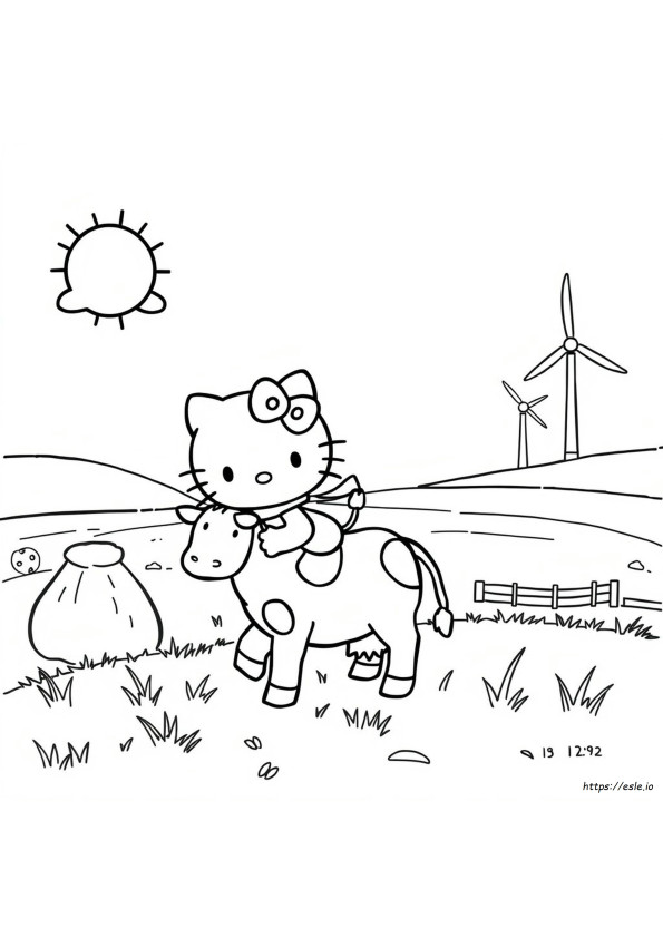 Hello Kitty Cowgirl Coloring Pages