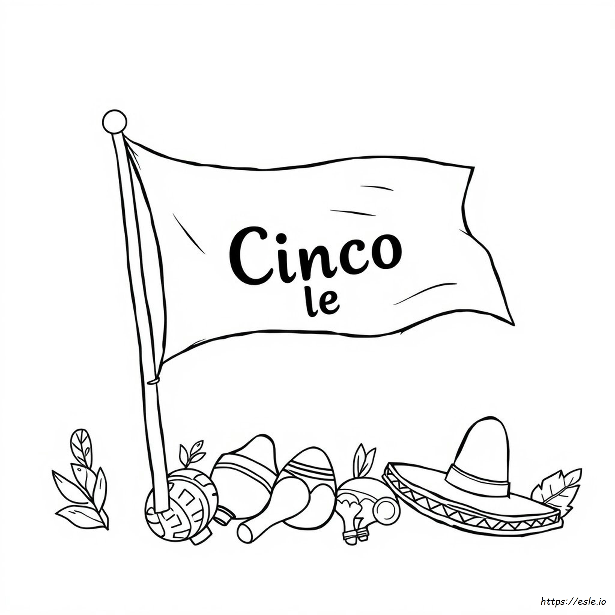 Cinco De Mayo Flag Coloring Page