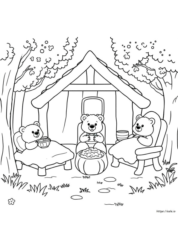 Goldilocks Dan Tiga Beruang Gambar Mewarnai Pdf