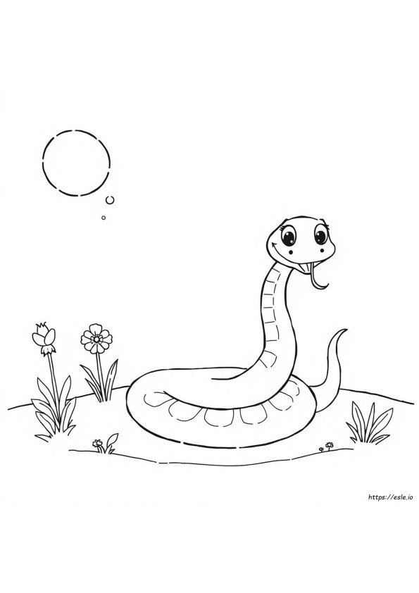 ぐるぐるヘビのぬりえ