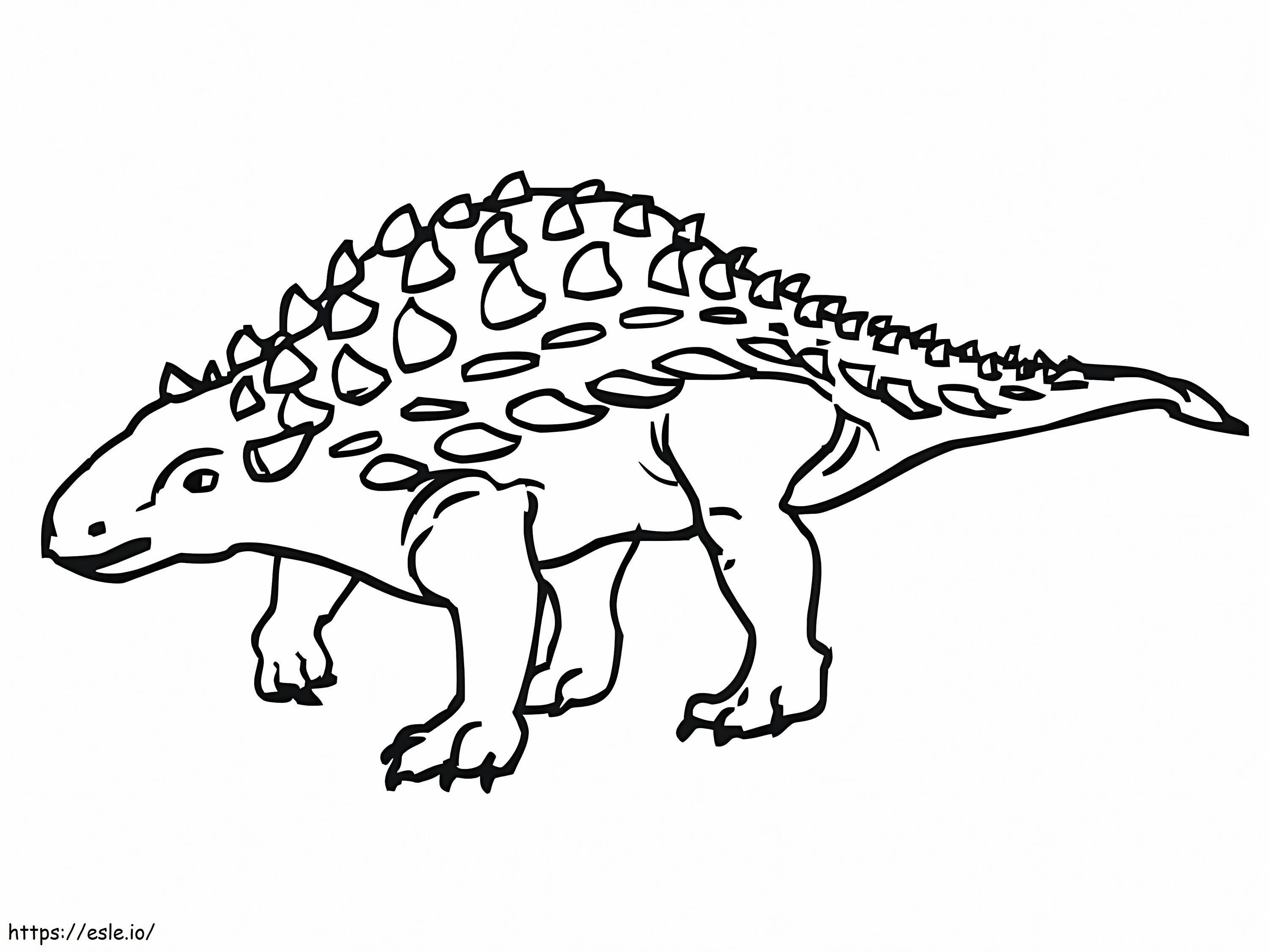 面白いアンキロサウルス ぬりえ - 塗り絵