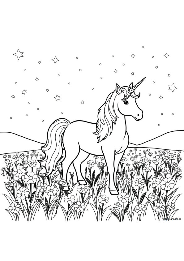 Unicorn Colouring Template