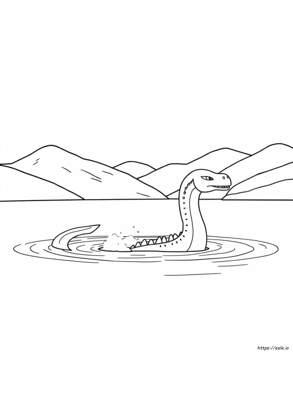 Gambar Mewarnai Monster Loch Ness