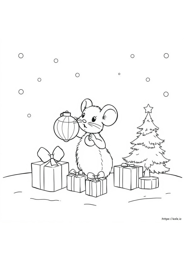 Rato De Natal Para Colorir