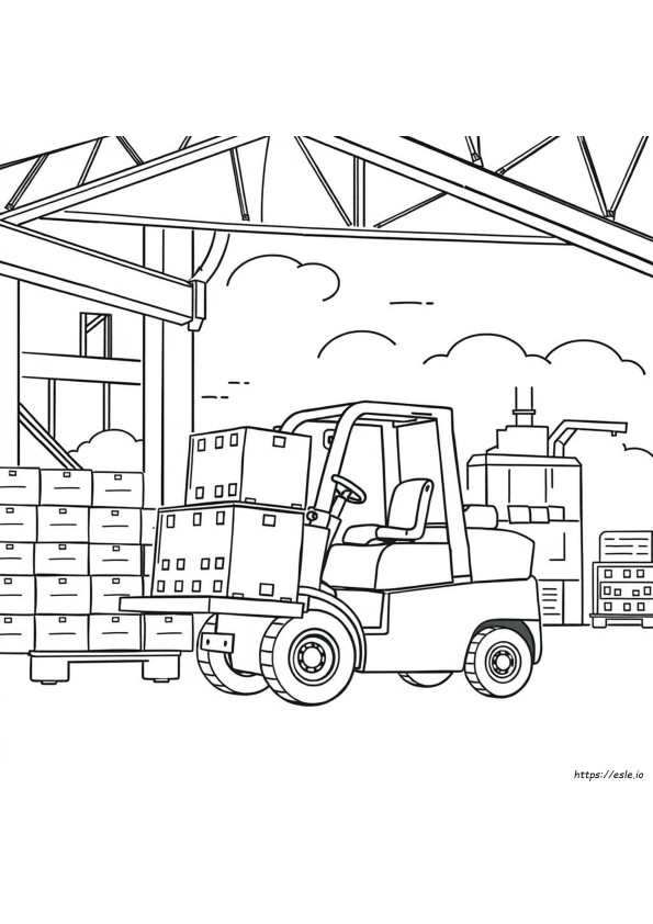 Gambar Mewarnai Forklift