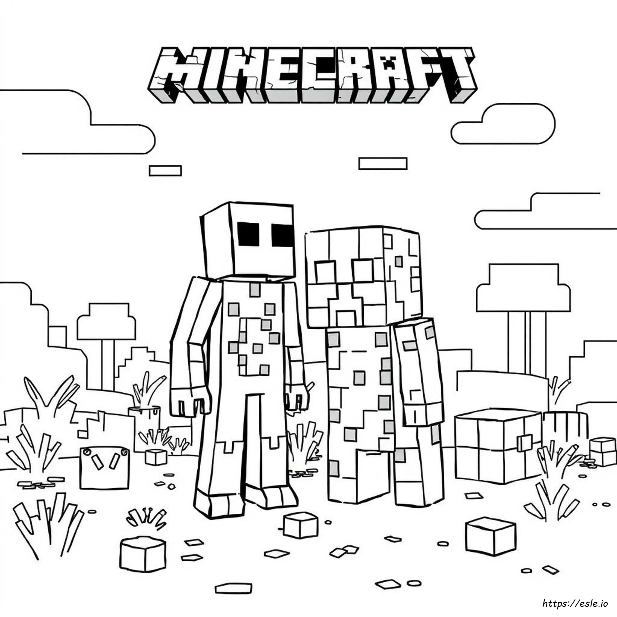 Enderman E Creeper Minecraft Da Colorare