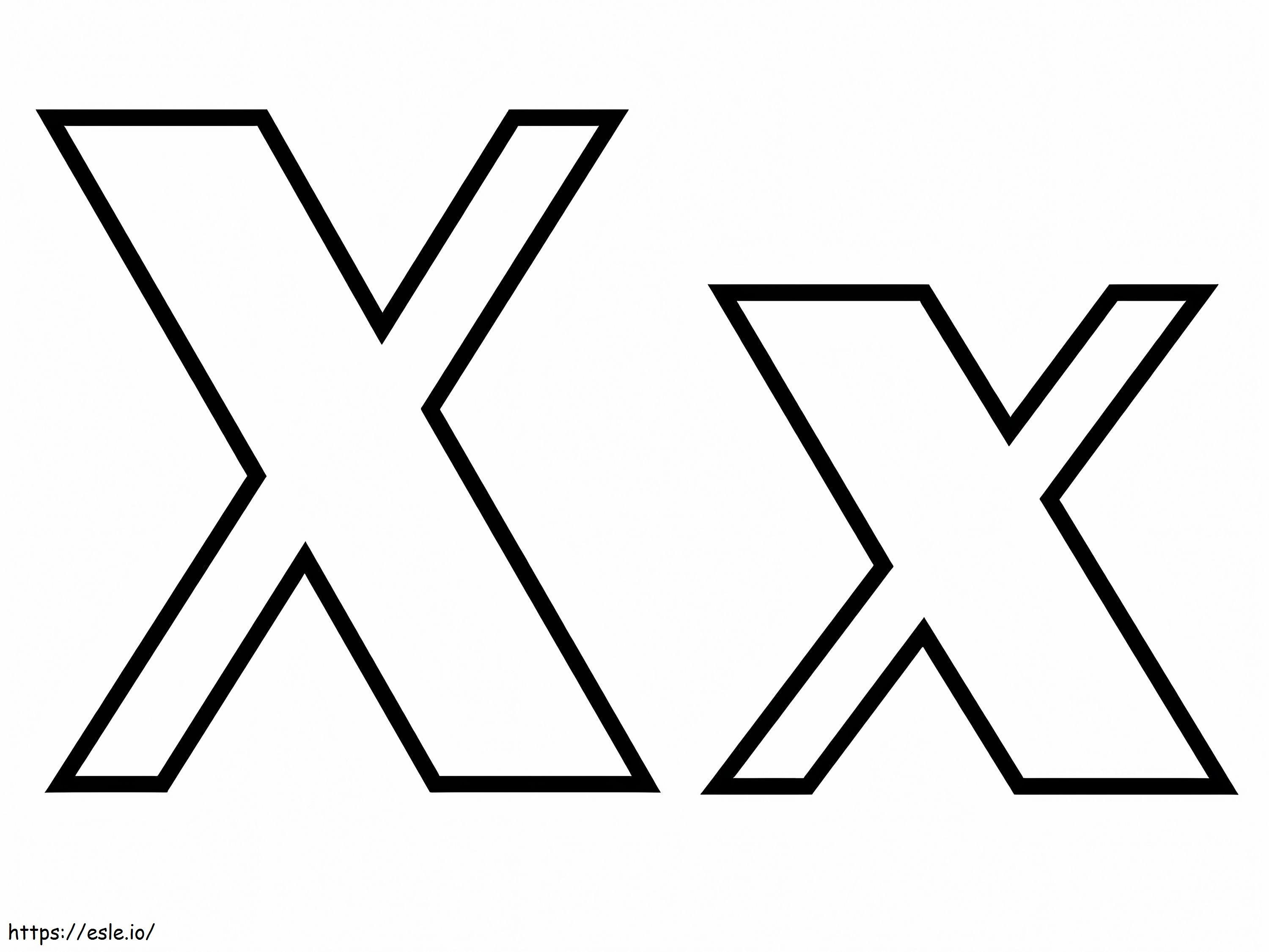 Litera X de colorat