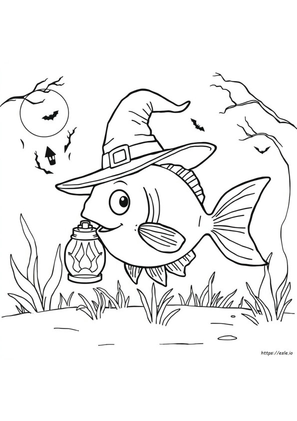 Ikan Halloween Gambar Mewarnai
