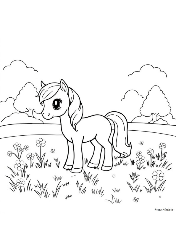Gambar Mewarnai Kuda Poni Kecil
