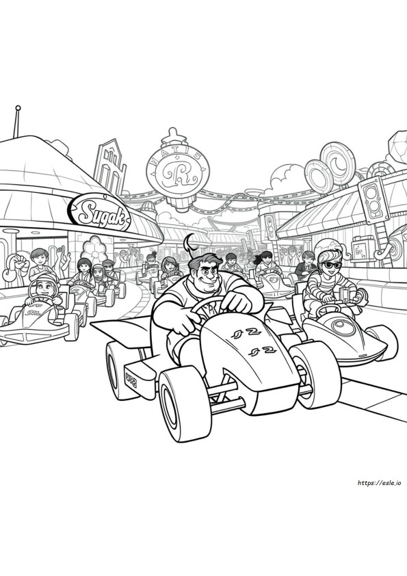 Wreck-It Ralph: Pembalap Sugar Rush Gambar Mewarnai