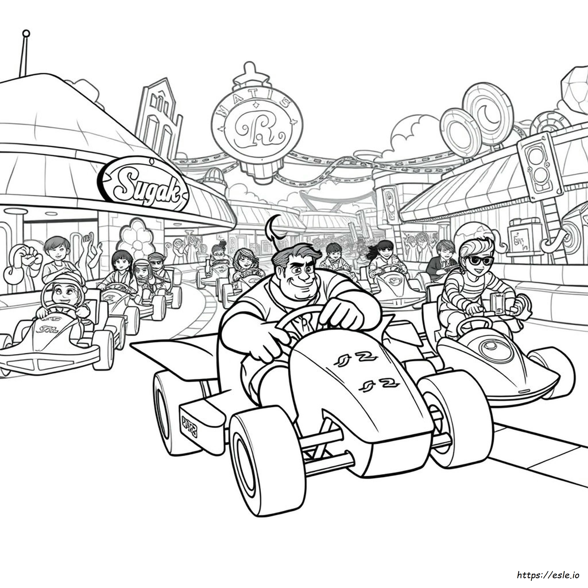 Dibujos Para Colorear De Los Corredores De Sugar Rush De Rompe Ralph