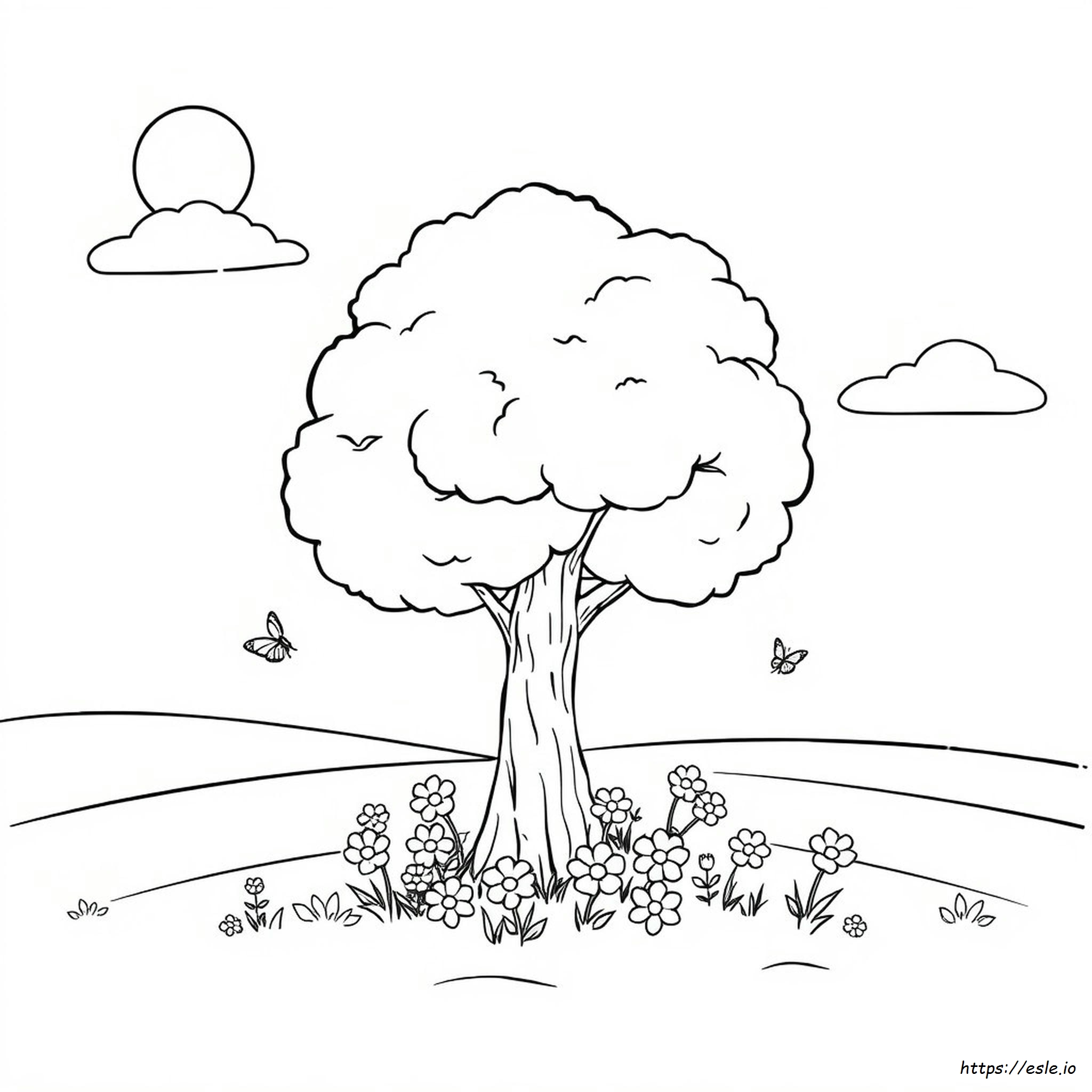 Cartoon Tree Coloring Pages