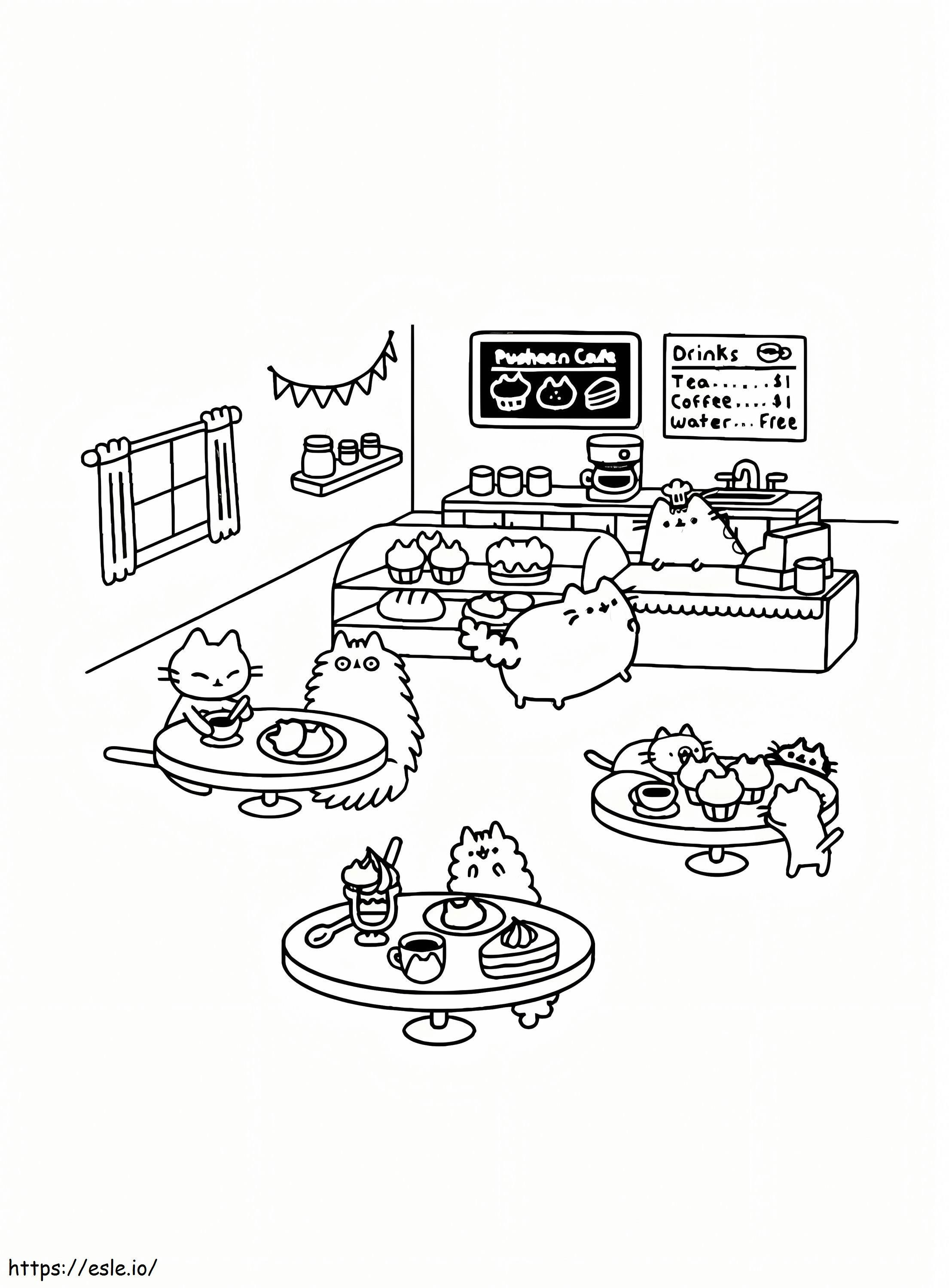 Pusheen And Friends At Home coloring page
