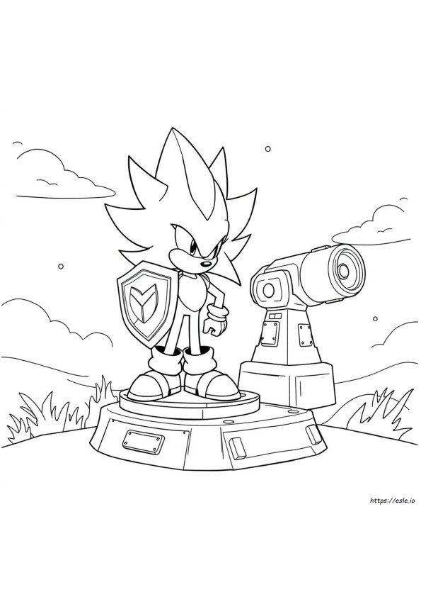 Gambar Mewarnai Super Metal Sonic