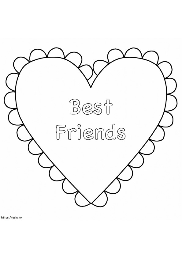 Best Friends Heart coloring page