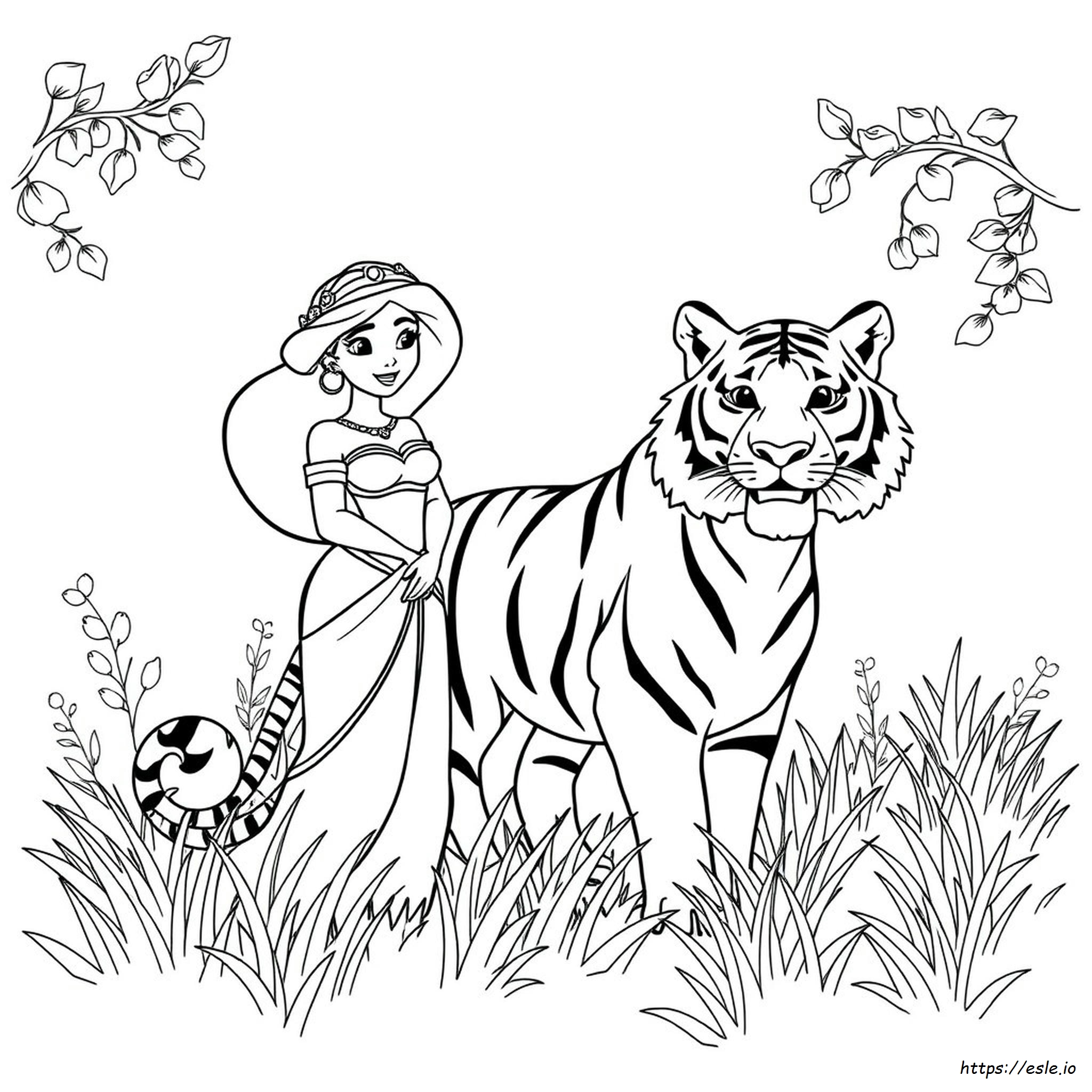 Jazmín Y Tigre Para Colorear