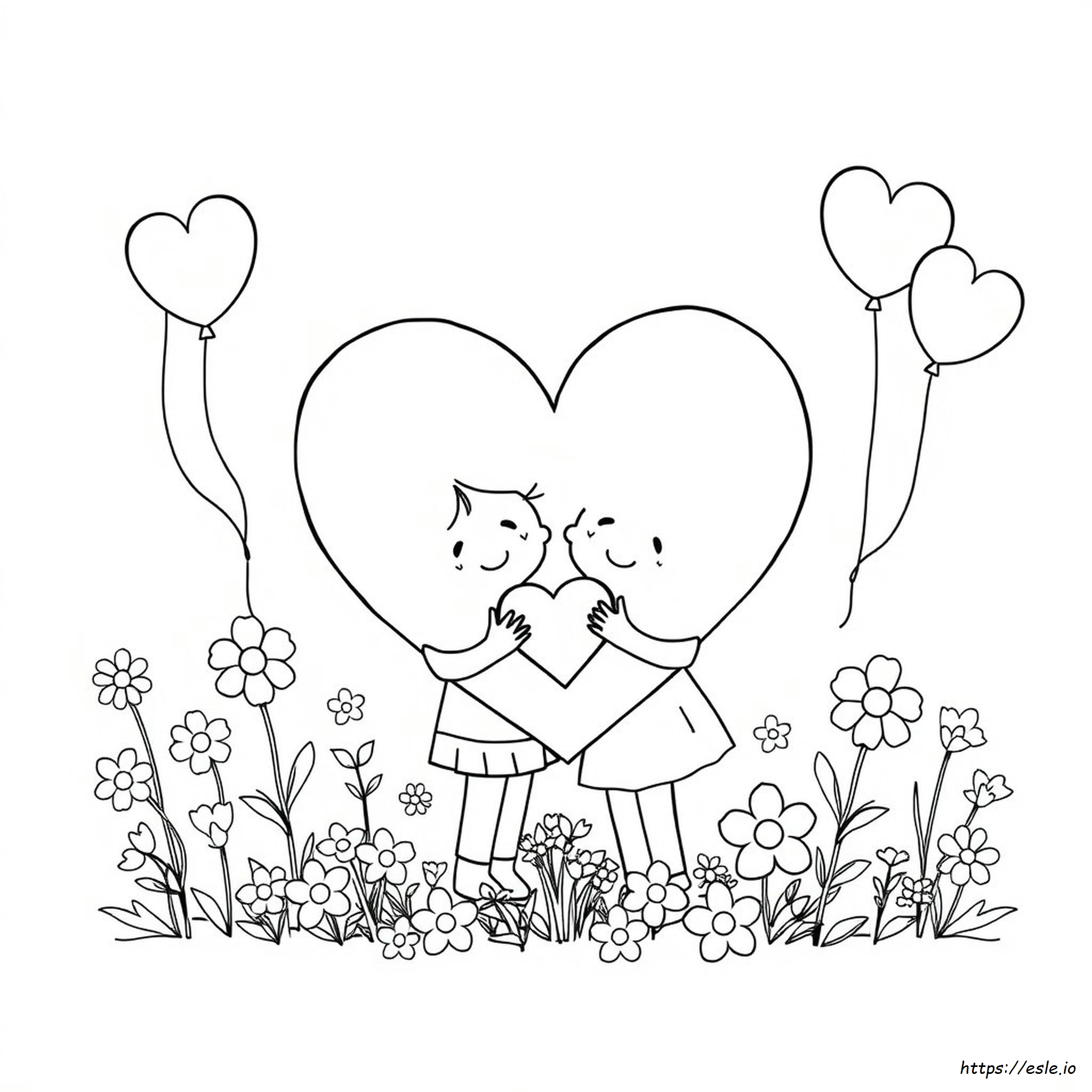 Kids Heart Coloring Page