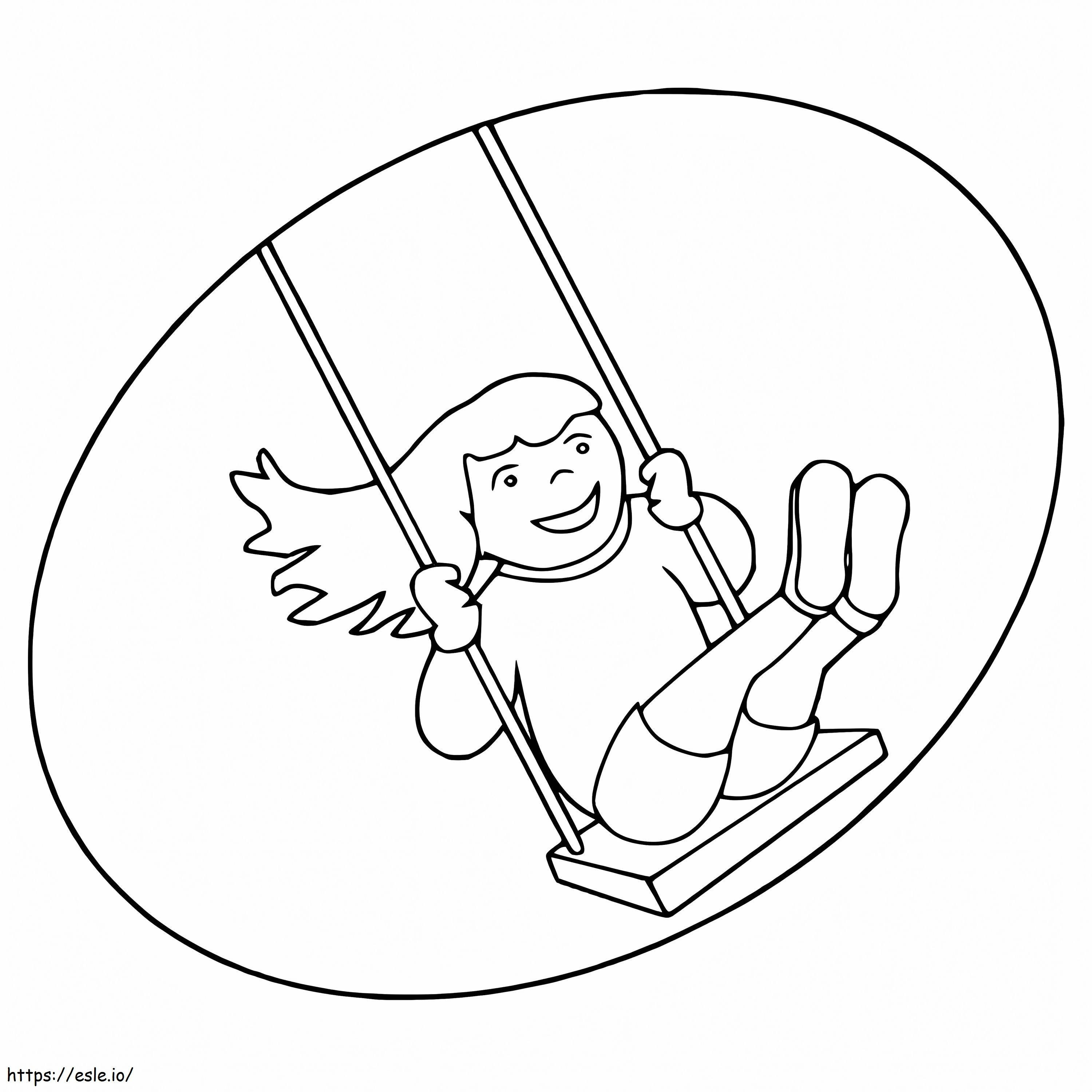 Little Girl On Swing coloring page