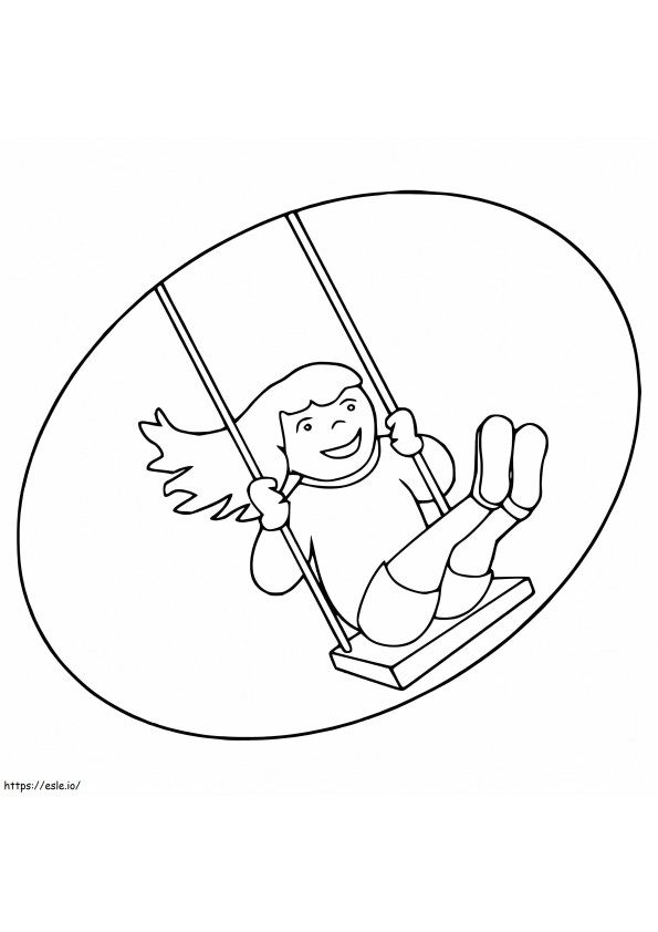 Little Girl On Swing coloring page