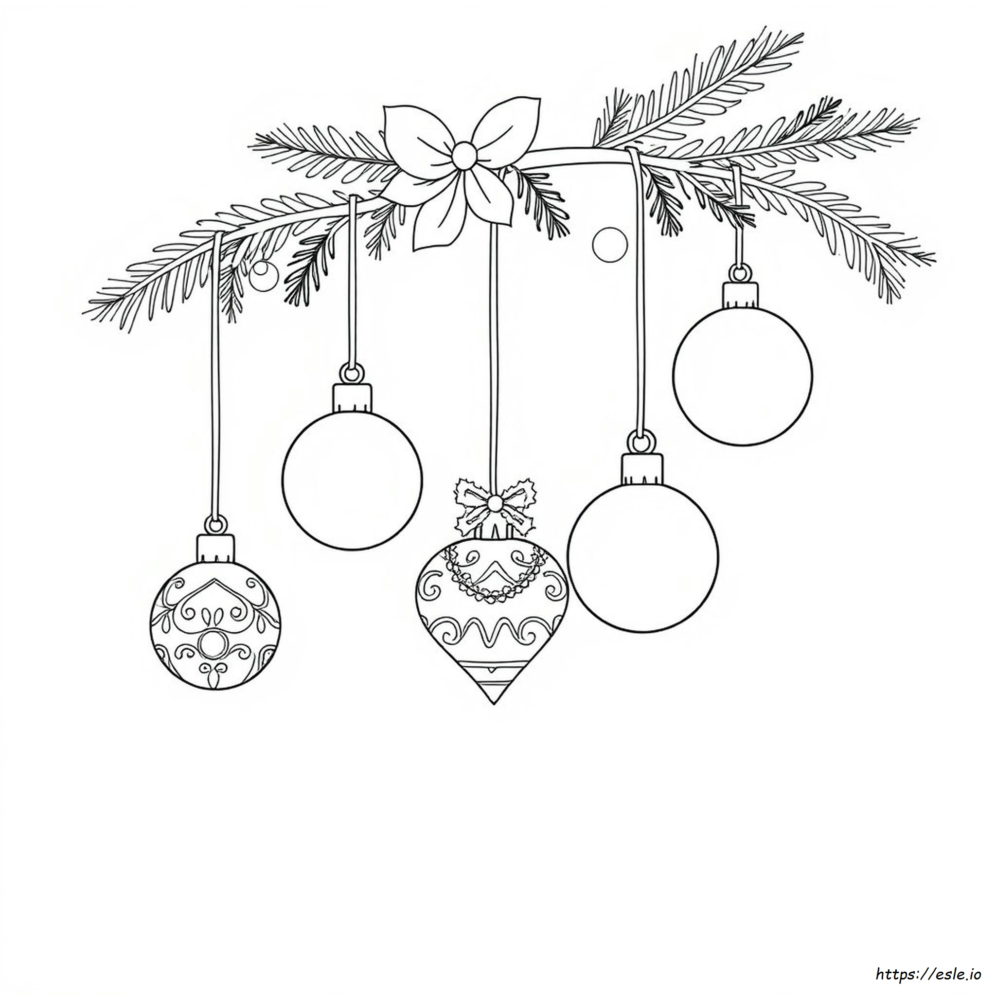 Adorno De Navidad En Blanco Para Colorear