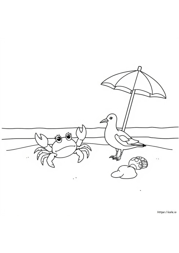 Desene De Colorat Cu Animale De Plajă