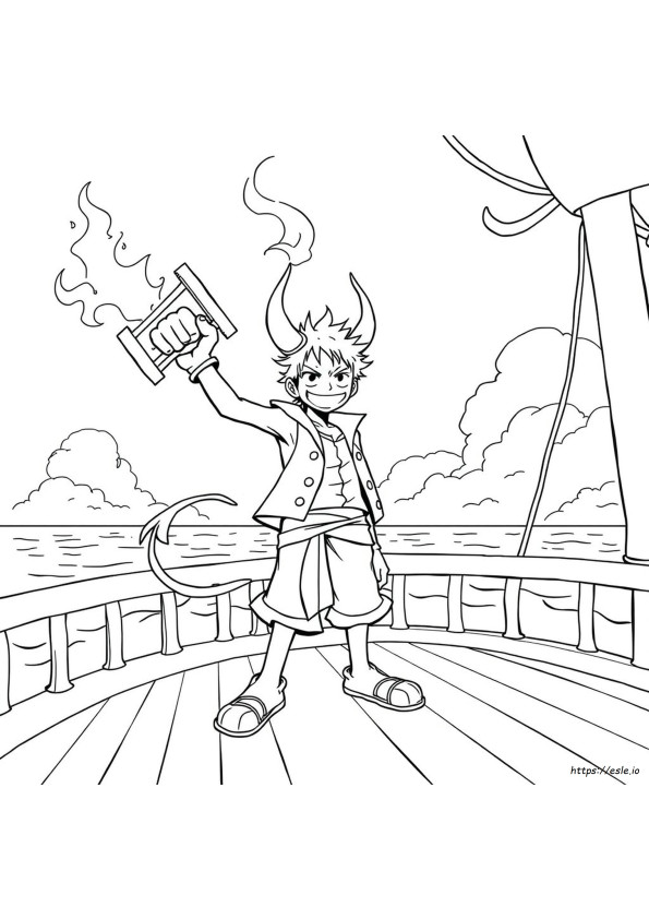 Monkey D Luffy Gear 5 Coloring Page