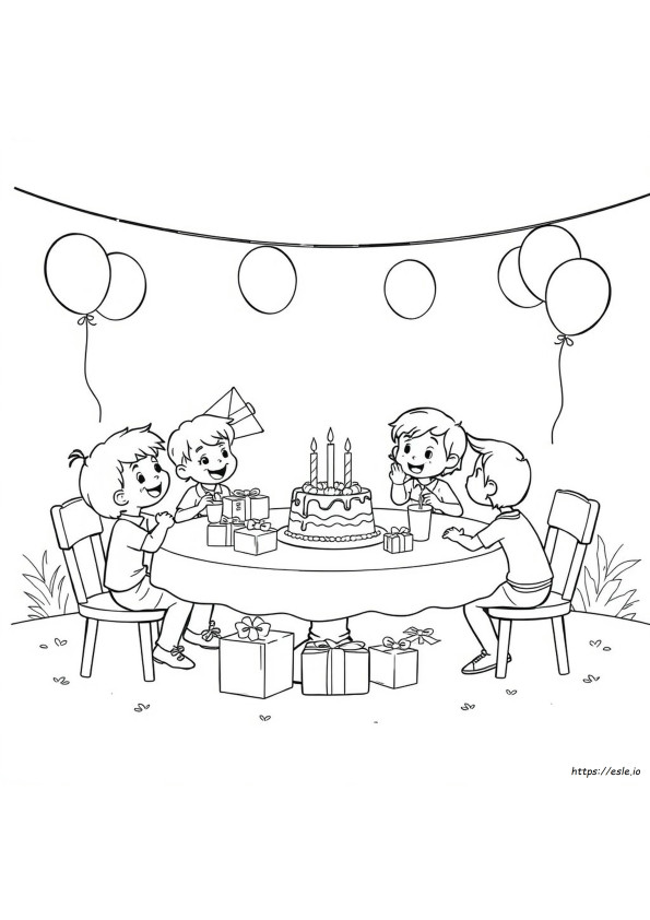 Gambar Mewarnai Pesta Ulang Tahun