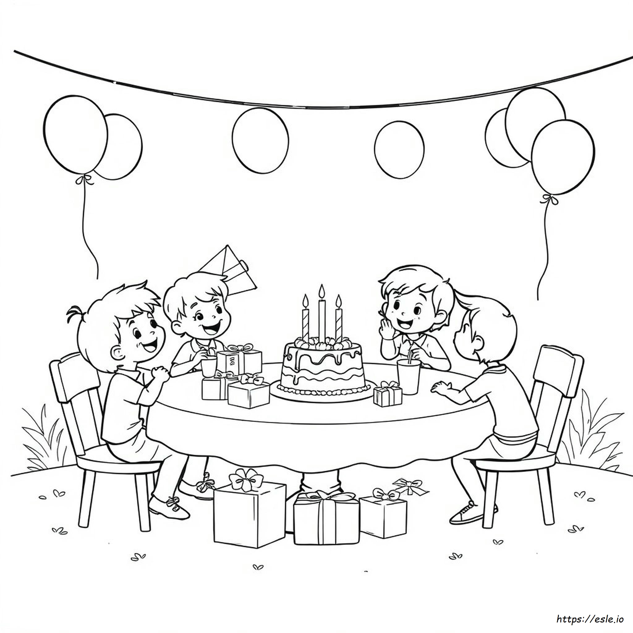 Dibujo De Fiesta De Cumpleaños Para Colorear