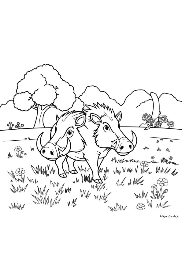 Warzenschwein Ausmalbilder