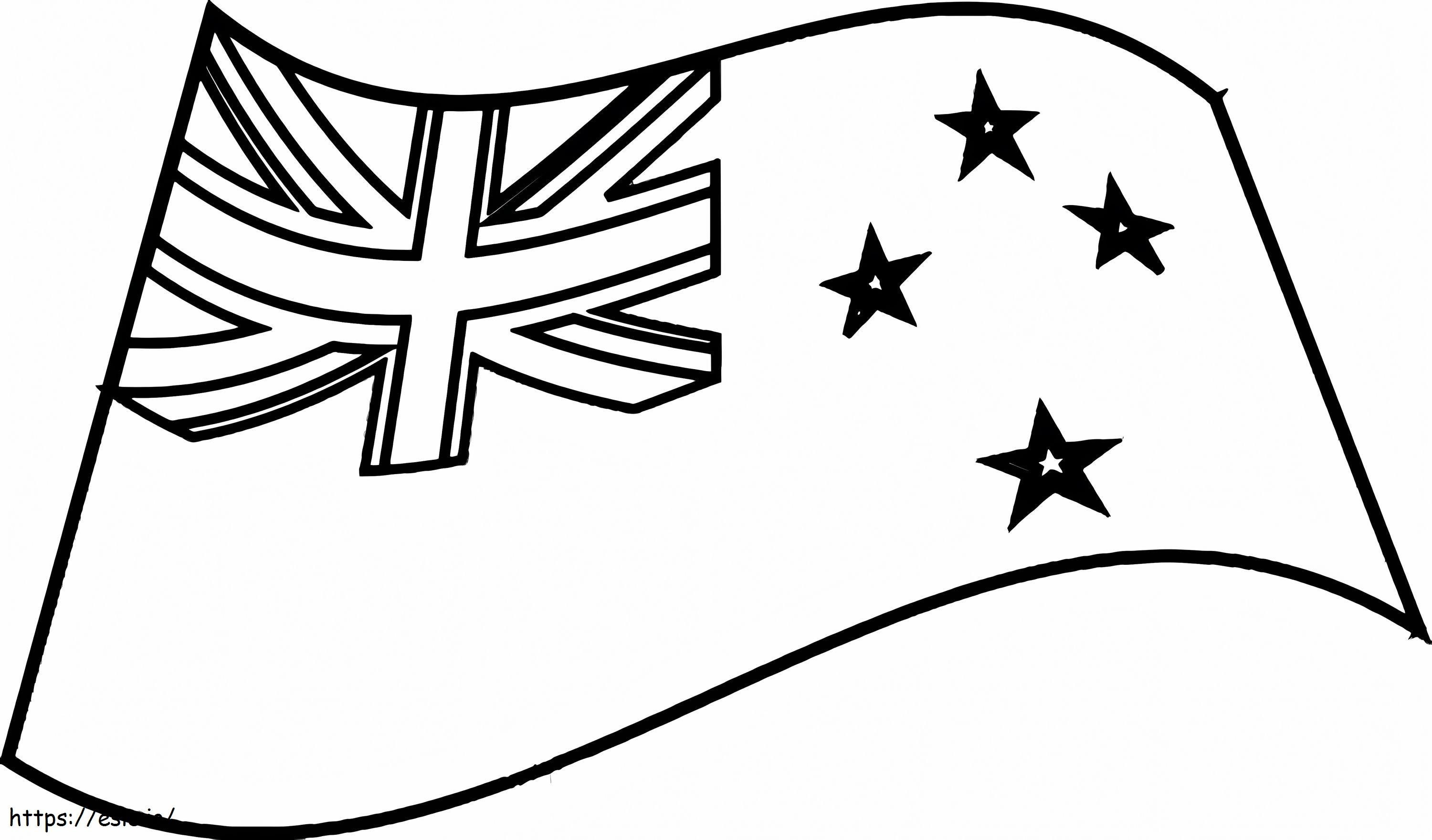 ニュージーランドの国旗 2 ぬりえ - 塗り絵
