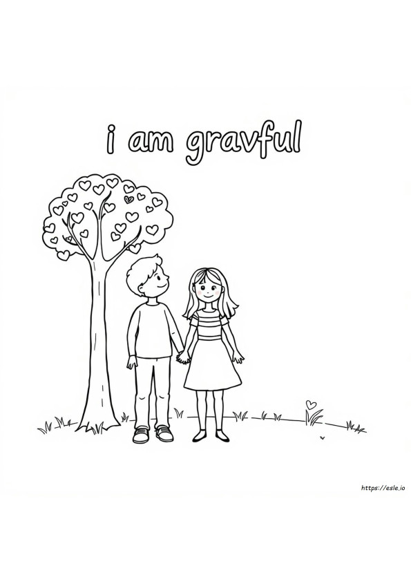 I Am Grateful Coloring Page
