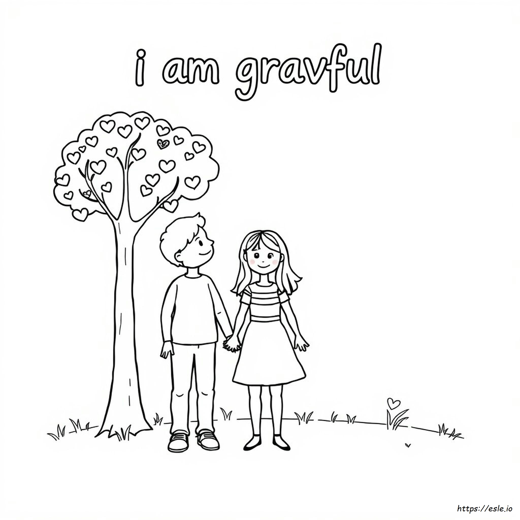 I Am Grateful Coloring Page