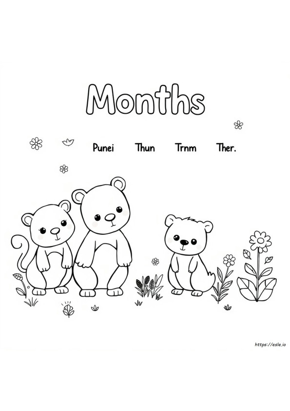 Bulan Lucu Lembar Mewarnai