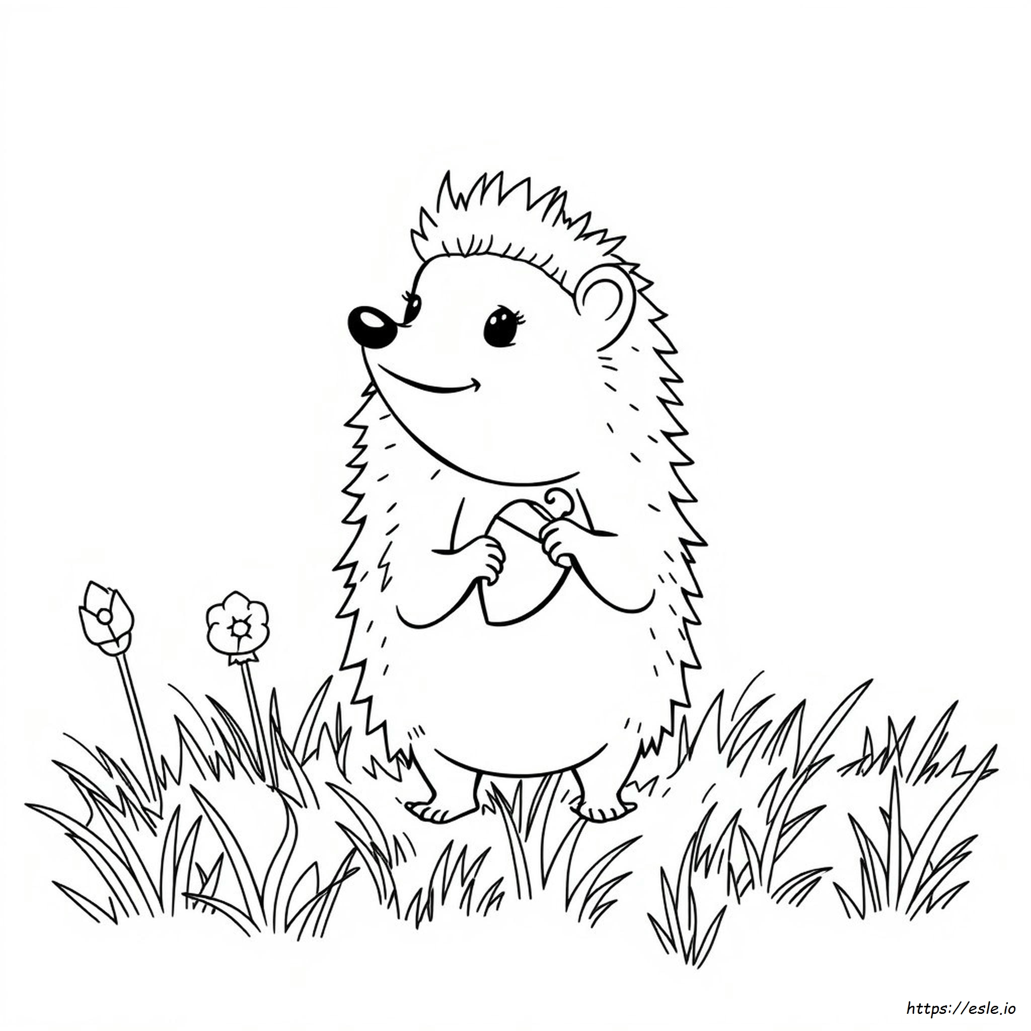 Realistic Hedgehog Coloring Page