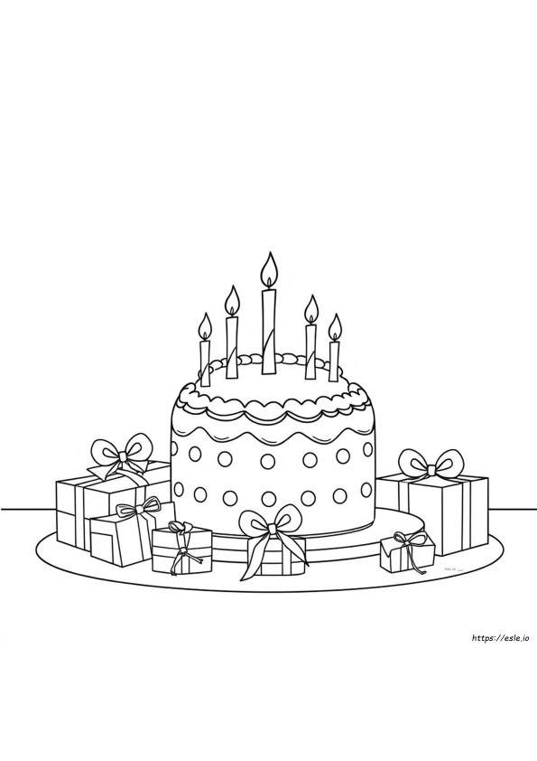 Gambar Mewarnai Kue Ulang Tahun