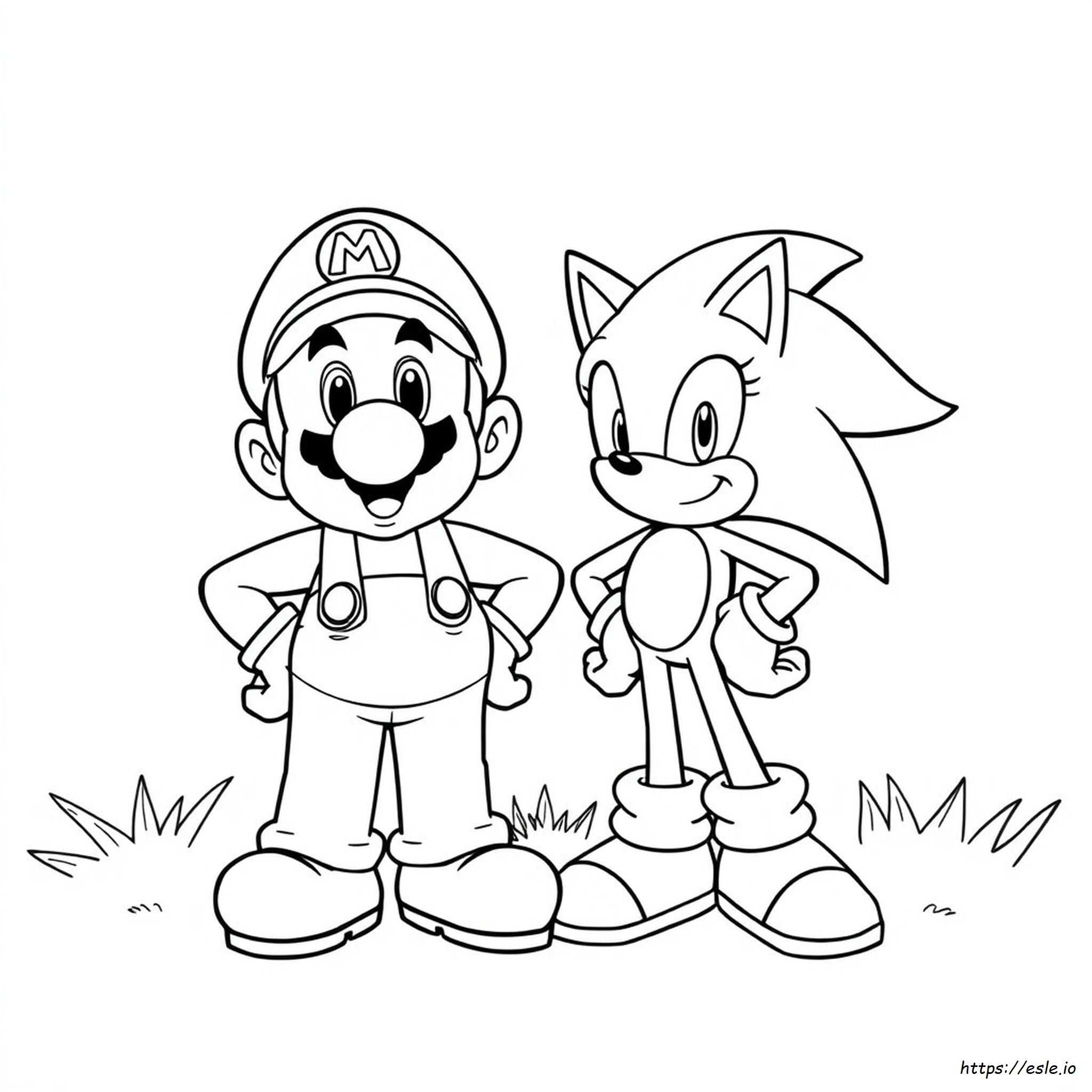 Páginas Para Colorear De Super Mario Y Sonic