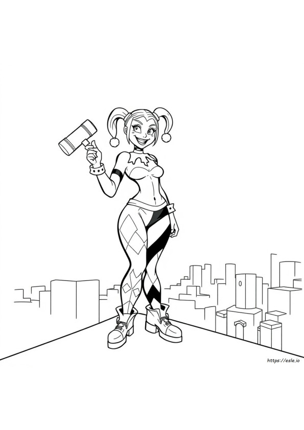 Szczegółowe Kolorowanki Harley Quinn