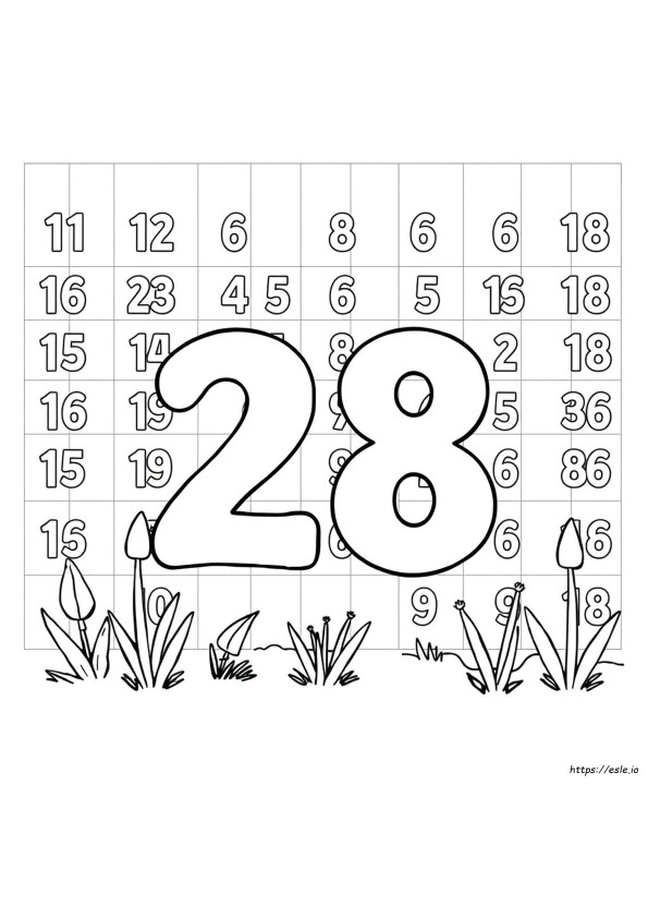 Numero 28 Da Colorare