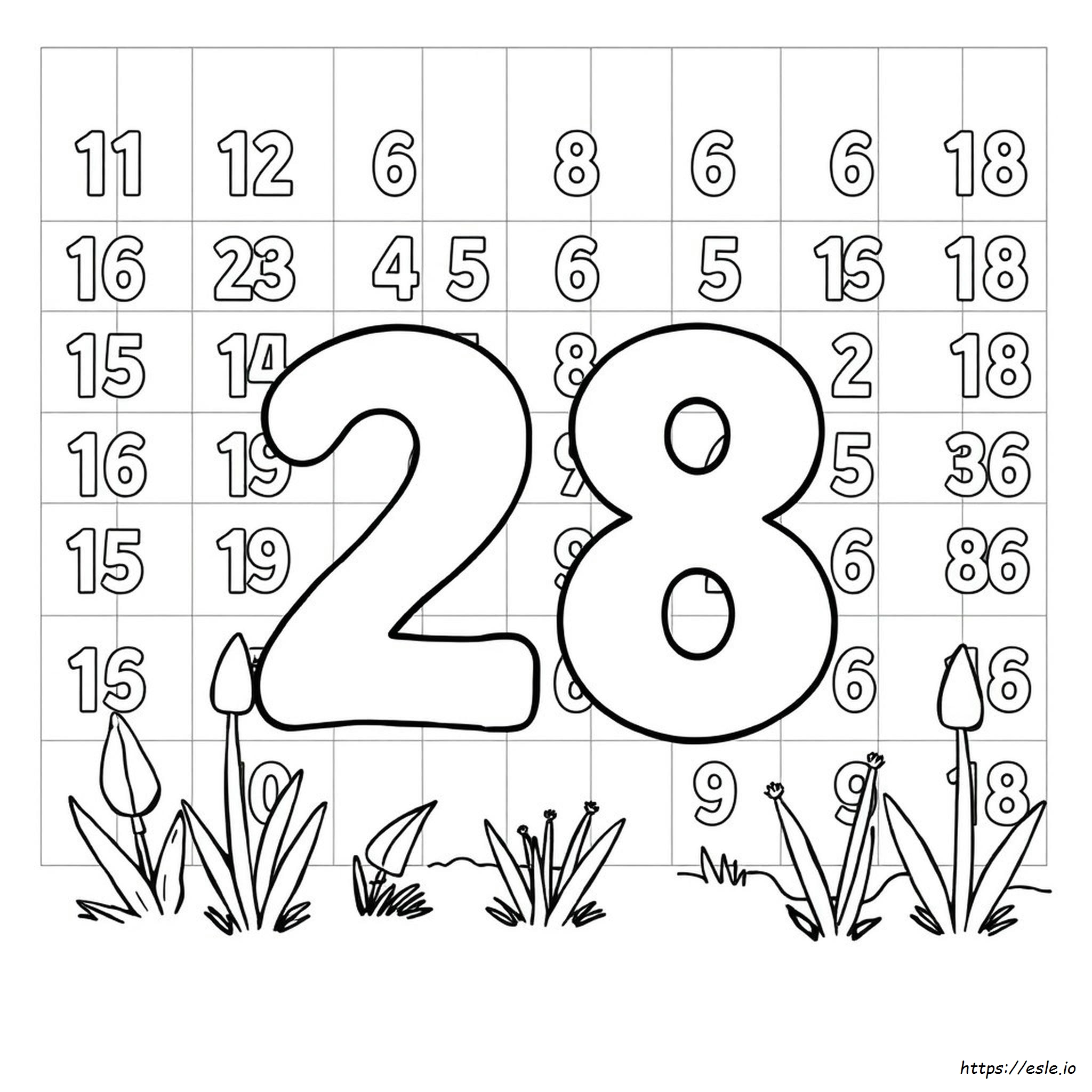 Numero 28 Da Colorare