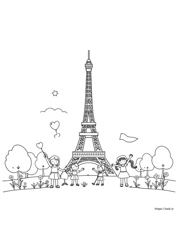 Torre Eiffel Da Colorare Per Prescolari
