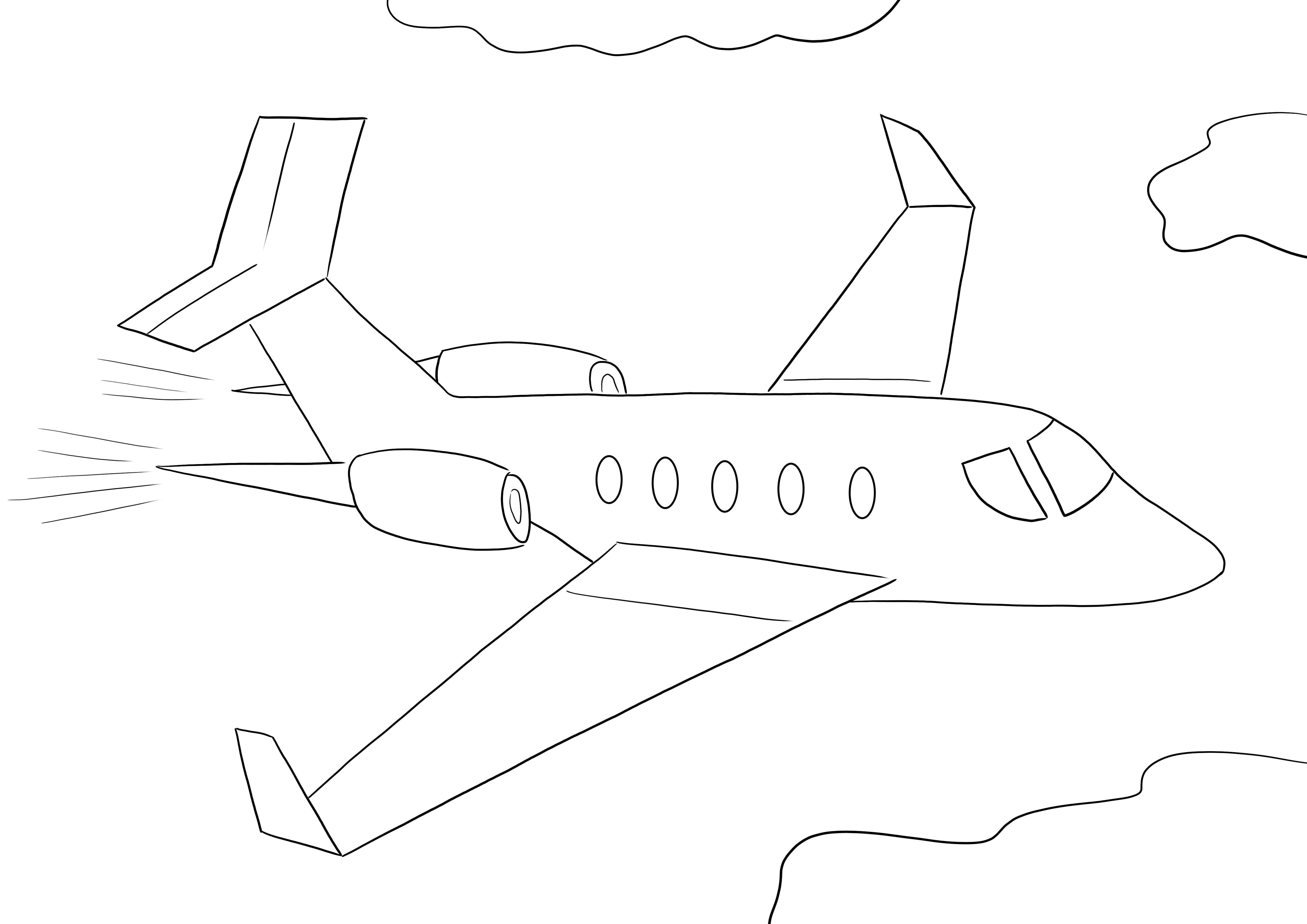Disegno da colorare di piccolo aeroplano per la stampa e il download gratuiti