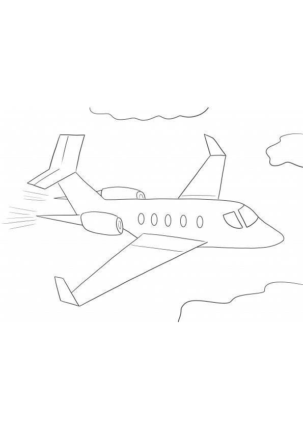 Small Airplane coloring page for free printing and downloading