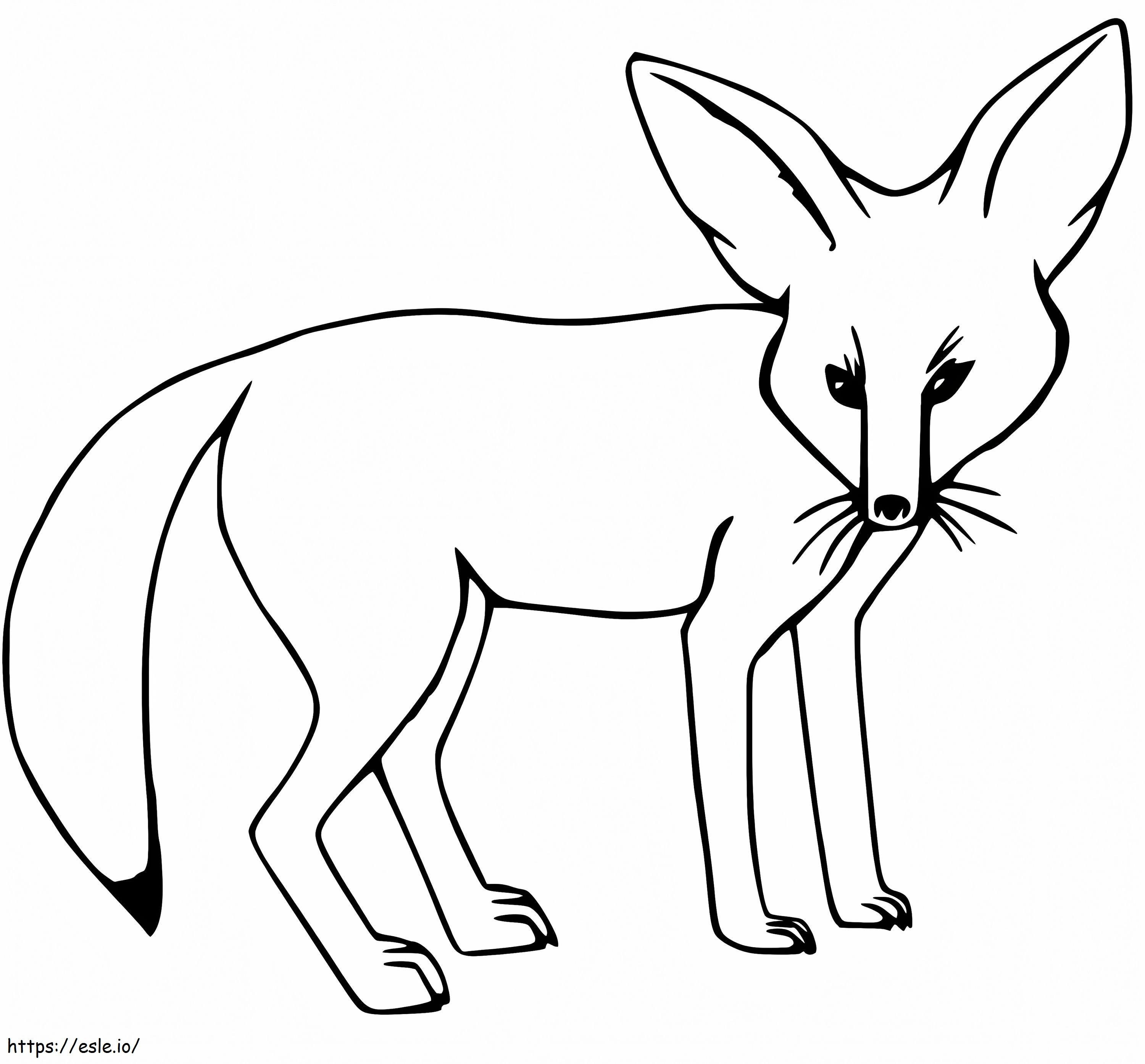 Coloriage Un simple renard Fennec à imprimer dessin