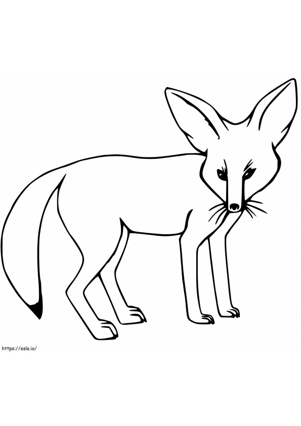 Een eenvoudige Fennec-vos kleurplaat