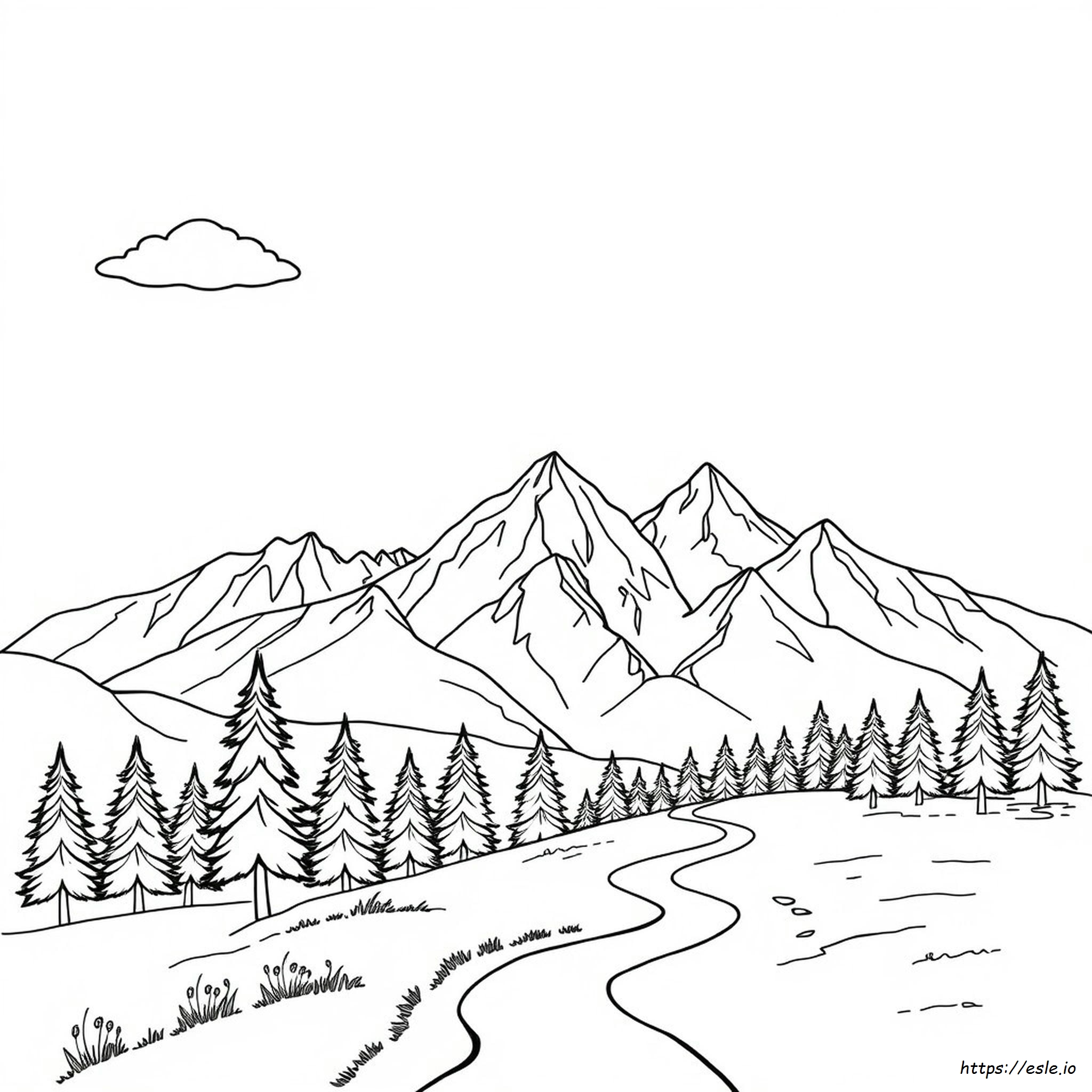 Colouring Pages Of Mountains
