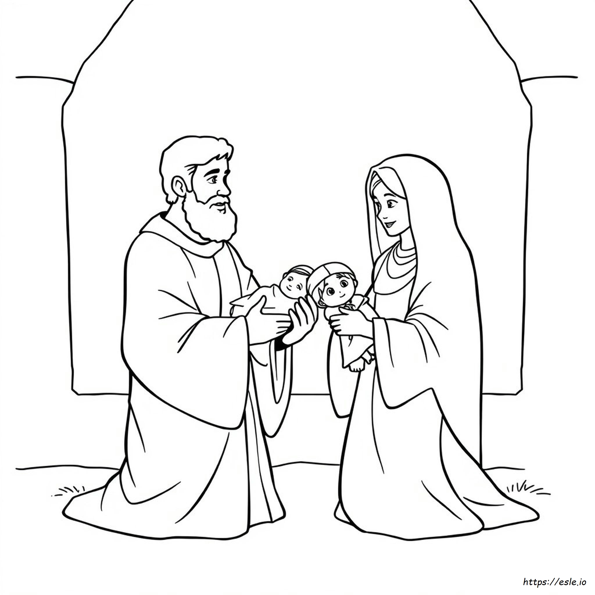 Simeon And Anna Meet Jesus Coloring Page